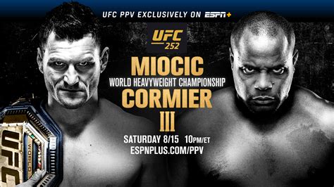 ESPN+ UFC 252 Miocic vs. Cormier III logo