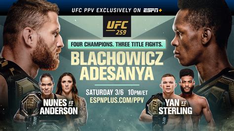 ESPN+ UFC 259 Blachowicz vs. Adesanya tv commercials