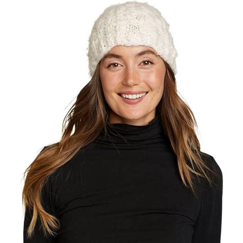 Eddie Bauer Women's Powah Beanie Ivory logo