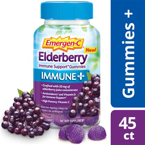 Emergen-C Elderberry Immune+ Immune Support Gummies