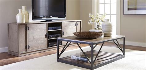 Ethan Allen Beam Metal Base Coffee Table