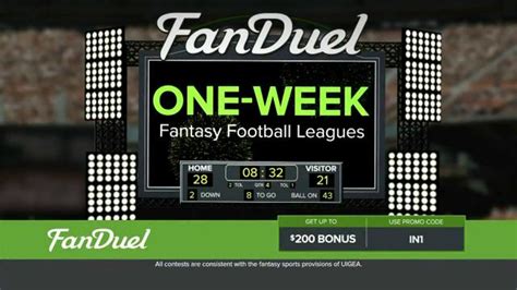 FanDuel One-Week Leagues tv commercials