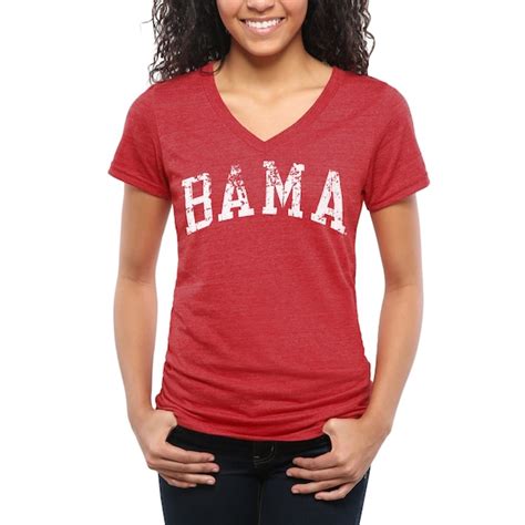 Fanatics.com Alabama Crimson Tide Slab Serif Space Dye Tri-Blend V-Neck T-Shirt logo