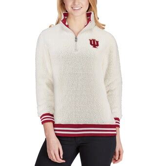 Fanatics.com Indiana Hoosiers Women's Sherpa Super Soft Quarter-Zip Pullover Jacket logo