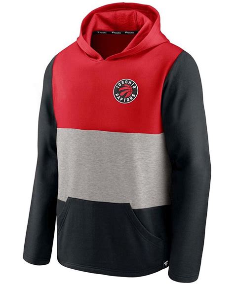 Fanatics.com Toronto Raptors Logo Comfy Colorblock Tri-Blend Pullover Hoodie