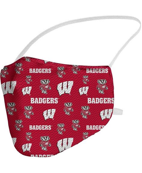 Fanatics.com Wisconsin Badgers Adult All Over Logo Face Covering