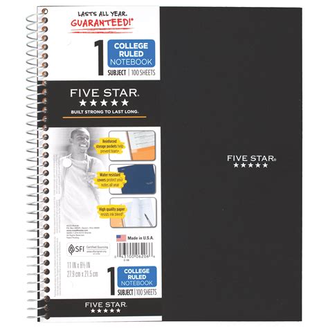 Five Star One Subject Notebook tv commercials