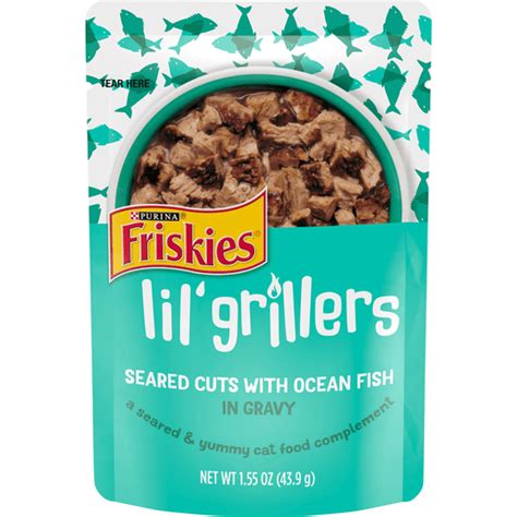 Friskies Lil' Grillers Seared Cuts With Ocean Fish in Gravy Cat Food Topper tv commercials