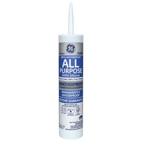 GE Silicone Caulk All Purpose Silicone Clear Window and Door Caulk