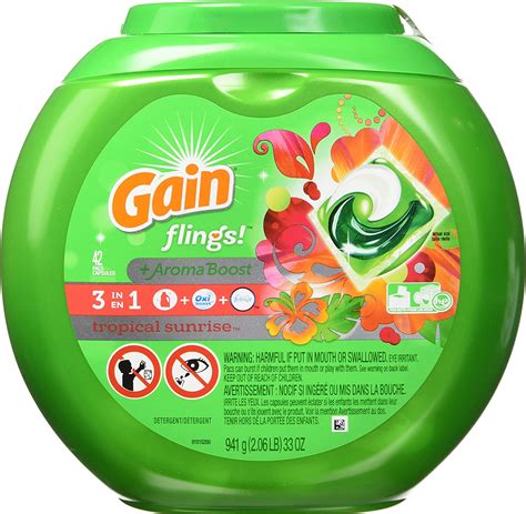 Gain Detergent Flings With Oxi Boost & Febreze Freshness, Tropical Sunrise tv commercials