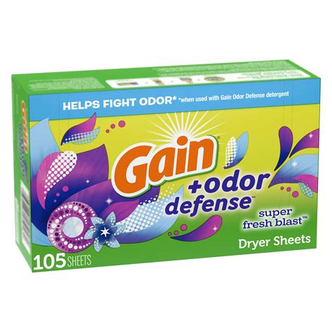 Gain Detergent Gain+ Odor Defense Super Fresh Blast Dryer Sheets logo