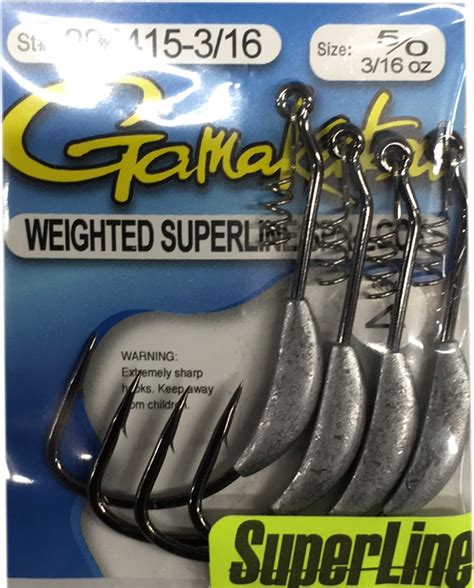 Gamakatsu Weighted Superline Spring Lock Worm Hooks logo