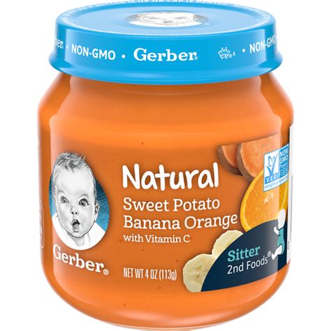 Gerber Natural Glass Jar Sweet Potato Banana Orange