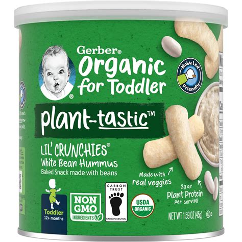 Gerber Plant-tastic Lil' Crunchies White Bean Hummus logo