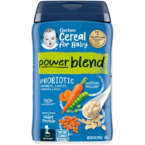 Gerber Powerblend Probiotic Oatmeal, Lentil, Carrots & Peas tv commercials