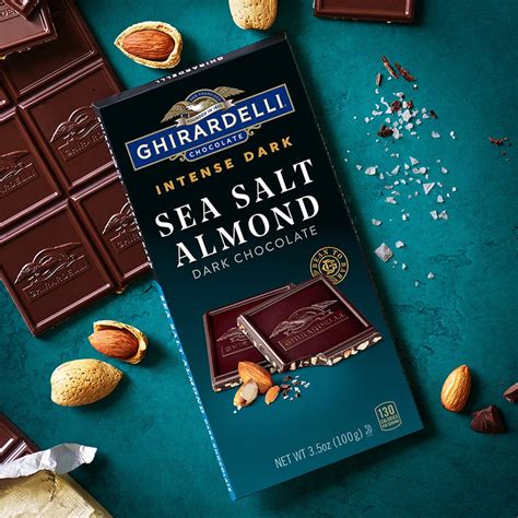 Ghirardelli Squares Intense Dark Chocolate Sea Salt Roasted Almond logo