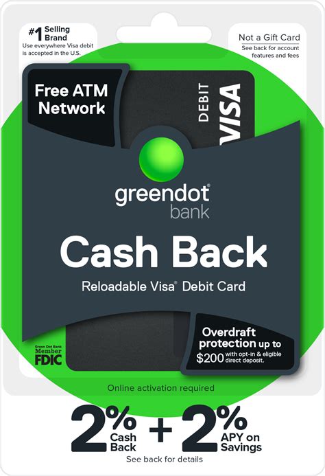 Green Dot Cards 3 Percent Cash Back VISA Debit Card