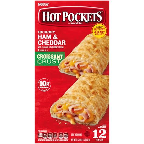 Hot Pockets 30 Percent More Hickory Ham & Cheddar logo