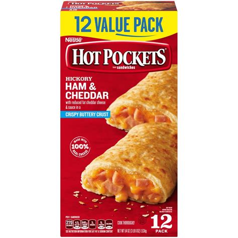 Hot Pockets Hickory Ham & Cheddar, 12 Value Pack tv commercials