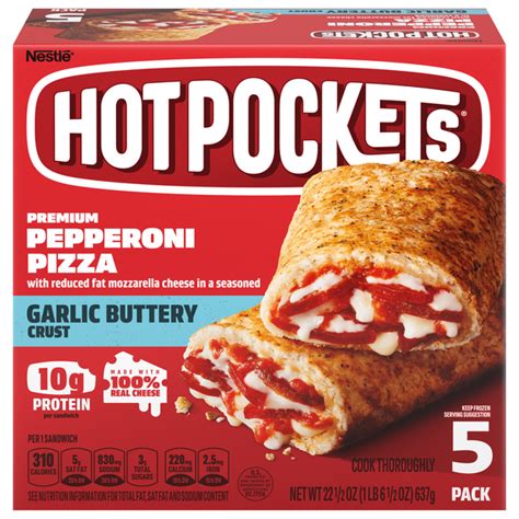 Hot Pockets Premium Pepperoni Pizza Garlic Buttery Crust logo