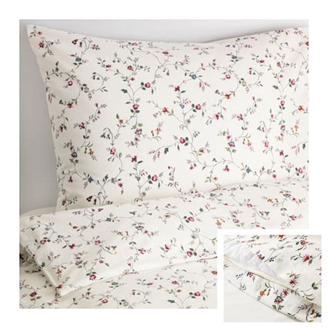 IKEA Nattlanda Duvet Cover and Pillowcase Floral Pattern