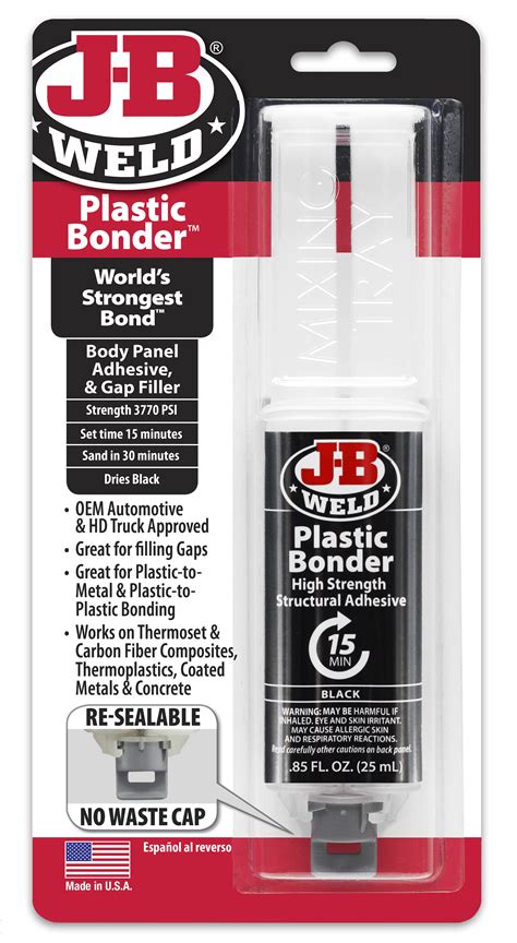 J-B Weld Plastic Bonder Syringe logo