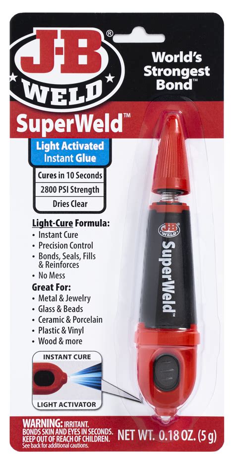 J-B Weld SuperWeld Light Activated Instant Glue logo