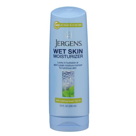 Jergens Wet Skin Moisturizer with Calming Green Tea Oil logo