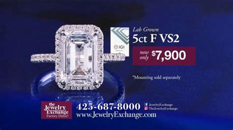 Jewelry Exchange TV Spot, 'Lab Diamonds: 5ct FVS2, 2ct Solitaires and 1ct Studs'