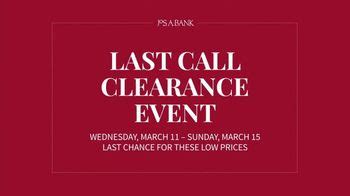 JoS. A. Bank Last Call Clearance Event TV commercial - Last Chance: Suits and Shirts