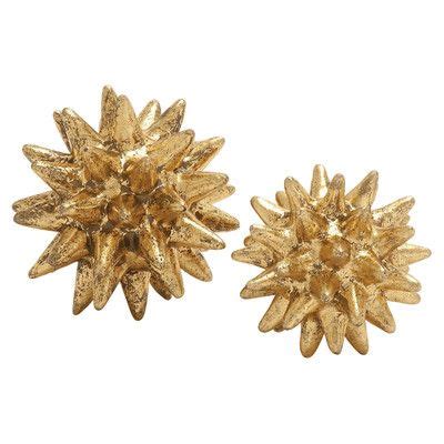 Joss and Main 2-Piece Zuri Decor Set Gold