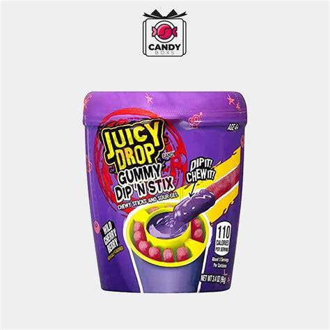 Juicy Drop Gummy Dip 'N Stix Wild Cherry Berry logo