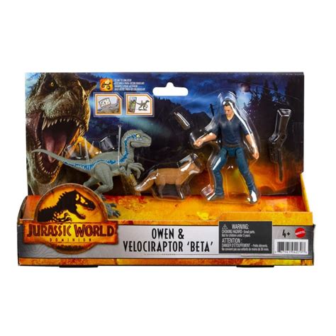 Jurassic World (Mattel) Dominion Owen & Velociraptor Beta Dinosaur Figure Pack logo