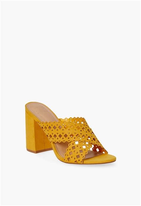 JustFab.com Bell Laser-Cut Heeled Mule Sandal