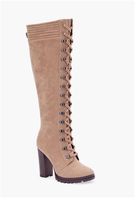 JustFab.com Eliza Lace-Up Heeled Boot logo