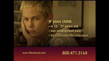 Juvenile Fibromyalgia Fibro Study TV commercial