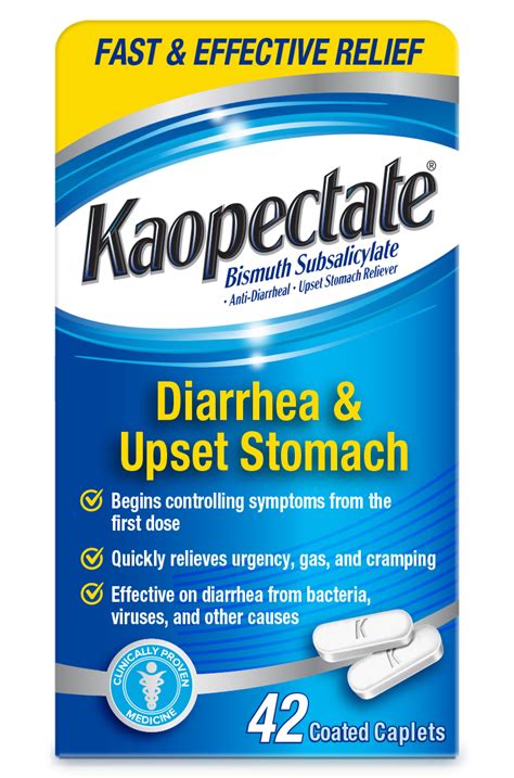 Kaopectate Multi-Symptom Relief Anti-Diarrheal Upset Stomach Reliever Caplets