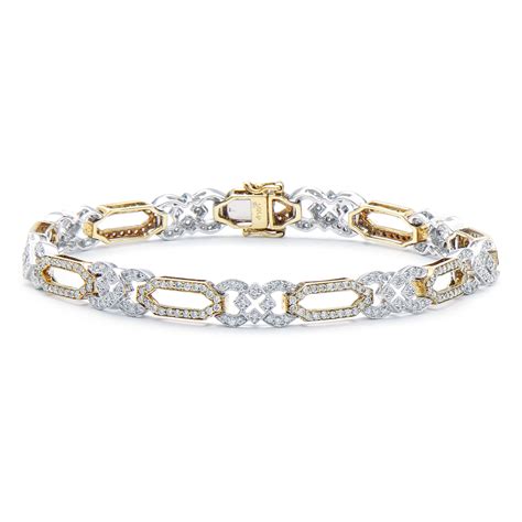 Kay Jewelers Multi Diamond Cushion Link Bracelet