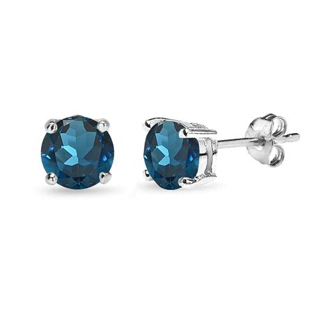 Kmart Sterling Silver 6mm Asscher Simulated Blue Topaz Studs tv commercials