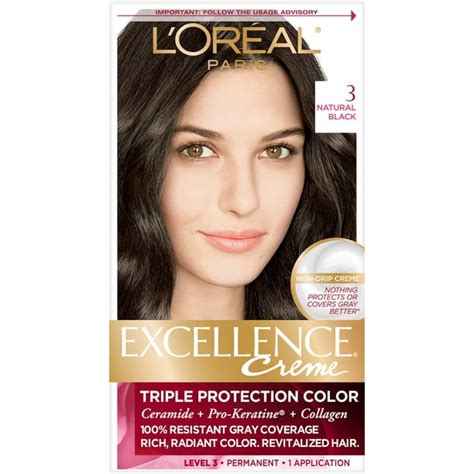 L'Oreal Paris Hair Care 1 Black Excellence Creme Permanent Triple Protection logo