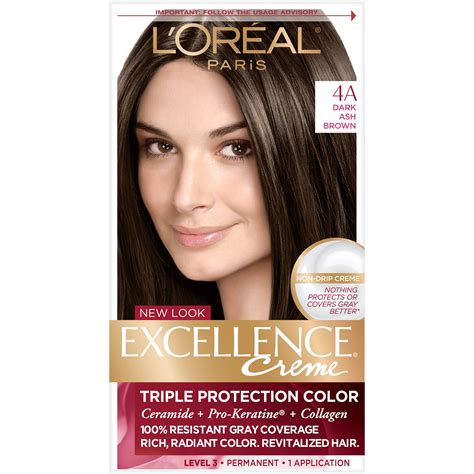 L'Oreal Paris Hair Care 4A Dark Ash Brown Excellence Creme Permanent Triple Protection tv commercials