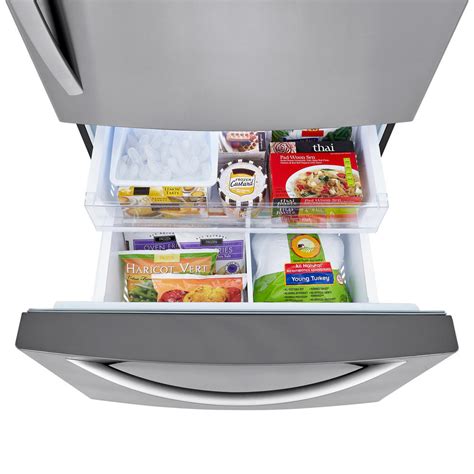LG Appliances 25.5 cu. ft. Bottom Freezer Refrigerator in PrintProof Stainless Steel logo