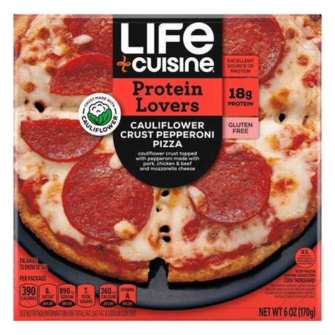 Life Cuisine Gluten Free Lifestyle Cauliflower Crust Pepperoni Pizza