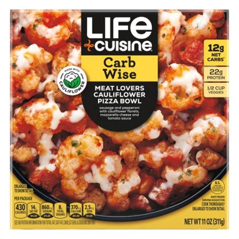 Life Cuisine Low Carb Lifestyle Meatlovers Cauliflower Pizza Bowl