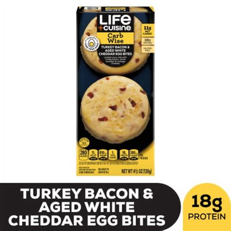 Life Cuisine Low Carb Lifestyle Uncured Turkey Bacon & Aged White Cheddar Egg Bites