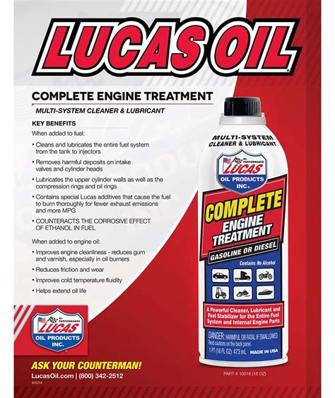 Lucas Oil Complete Engine Treatment logo