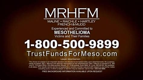 MRHFM Law Firm TV commercial - Mesothelioma: Over $18 Billion in Trust Funds