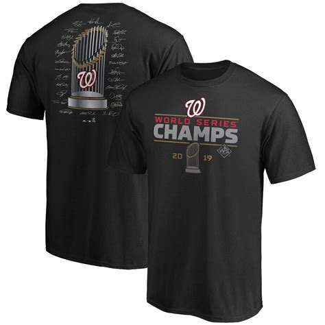Majestic Athletic Men's Washington Nationals 2019 World Series Champions Logo T-Shirt tv commercials