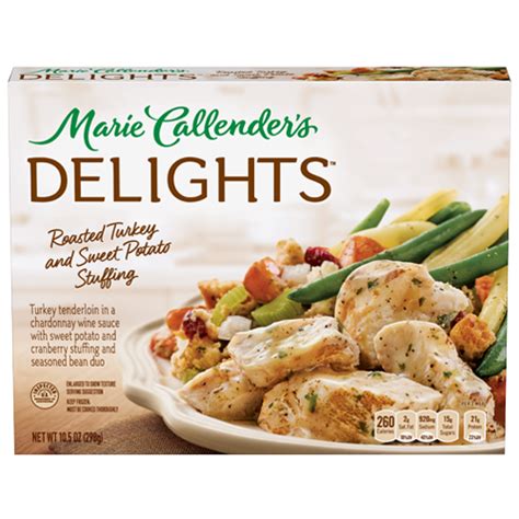 Marie Callender's Delights Roasted Turkey & Sweet Potato Stuffing logo