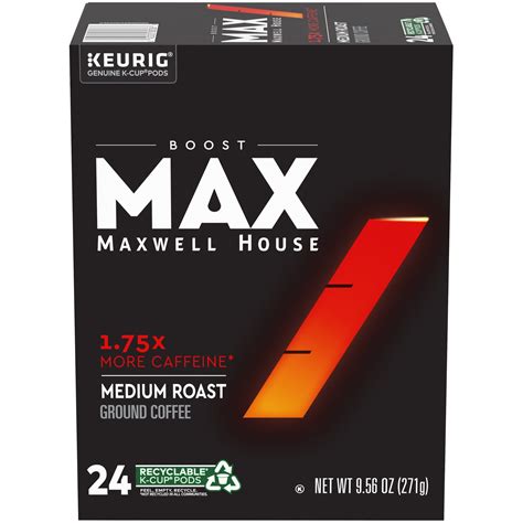 Maxwell House MAX Boost 1.75x Caffeine K-CUP Pods logo